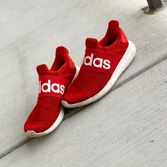 Adidas Red & White Cloudfoam Sneakers 1 - Picture 2 of 7